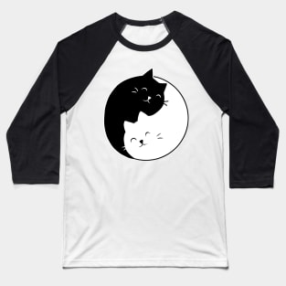 Yin Yang Cats Baseball T-Shirt